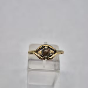 Tiger's Eye Crystal Brass Ring