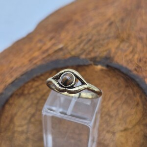 Tiger's Eye Crystal Brass Ring