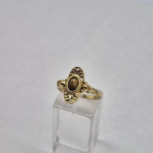 Tiger's Eye Crystal Brass Ring