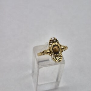 Tiger's Eye Crystal Brass Ring