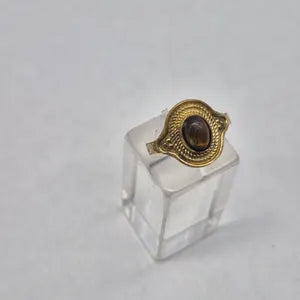 Tiger's Eye Crystal Brass Ring