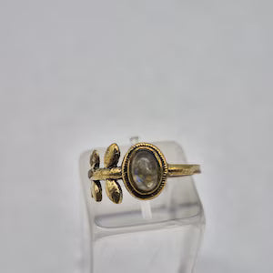 Labradorite Crystal Brass Ring