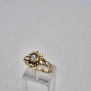 Clear Quartz Ring – Adjustable Brass Crystal Ring for Women