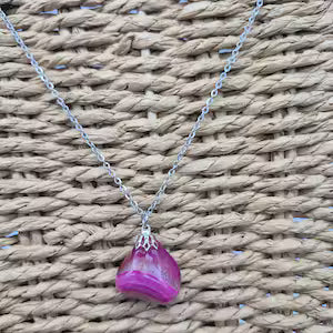 Pink Agate Necklace – Natural Pink Crystal Stone Pendant
