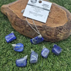 Lapis Lazuli Necklace – Natural Blue Crystal Stone Pendant