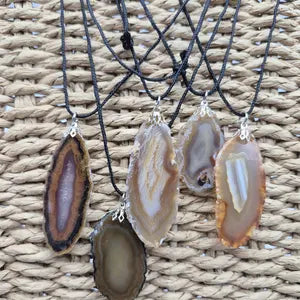 Kristall Achat Scheibe Braun Mineral Stein Brasilianische Kristall Heilung Halskette Schutz Geschenk Zubehör