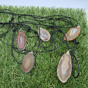 Kristall Achat Scheibe Braun Mineral Stein Brasilianische Kristall Heilung Halskette Schutz Geschenk Zubehör