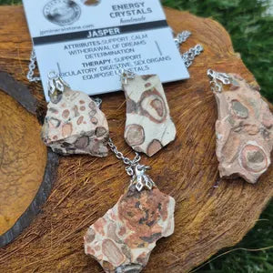 Jasper Leopard Stainless Steel Chain Necklace