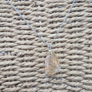Natural Citrine Rough Crystal Necklace