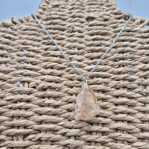 Natural Citrine Rough Crystal Necklace