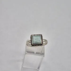 Amazonite Ring – Silver Plated Adjustable Gemstone Ring