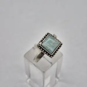 Amazonite Ring – Silver Plated Adjustable Gemstone Ring