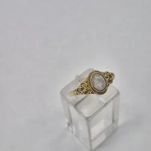 Moonstone Brass Adjustable Ring for Women