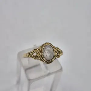 Moonstone Brass Adjustable Ring for Women
