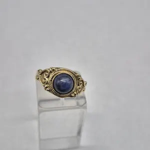 Lapis Lapis Crystal Brass Adjustable Ring for Women