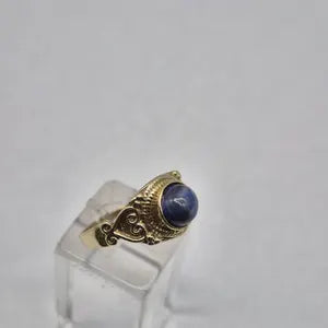 Lapis Lapis Crystal Brass Adjustable Ring for Women