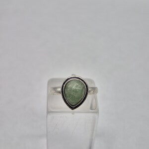 Green Aventurine Silver Plated Adjustable Ring for Women