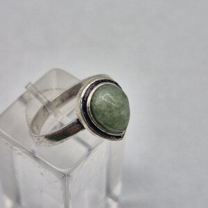 Green Aventurine Silver Plated Adjustable Ring for Women