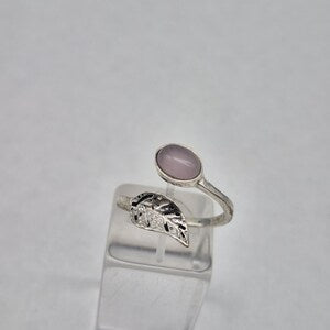 Rose Quartz Silver Plated Adjustable Ring for Women