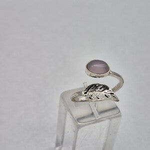 Rose Quartz Silver Plated Adjustable Ring for Women