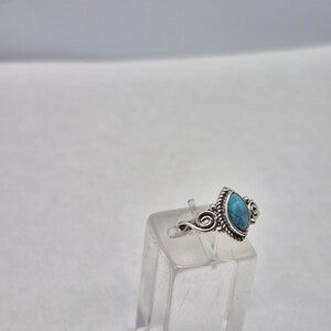 Turquoise Silver Plated Adjustable Ring
