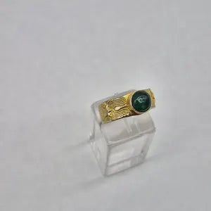Green Aventurine Brass Adjustable Ring for Women