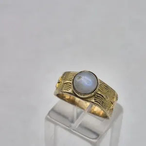 Moonstone Brass Adjustable Ring for Women