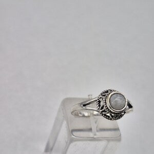 Moonstone Crystal Ring, Silver Plated Adjustable Ring for Women