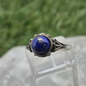 Lapis Lapis Crystal Silver Plated Adjustable Ring for Women