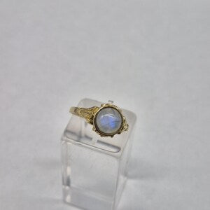 Moonstone Brass Adjustable Ring for Women