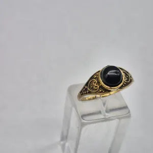 Δαχτυλίδι από μαύρο Οψιδιανό από ορείχαλκο