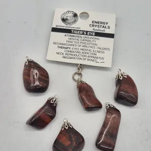 Polished Red Tiger Eye Keychain – Red Brown Crystal Gemstone Accessory