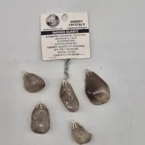 Polished Smoky Quartz Keychain – Brown Crystal Gemstone Accessory