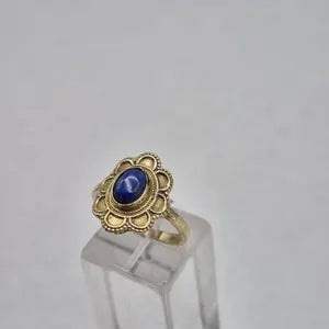 Lapis Lapis Crystal Brass Adjustable Ring for Women
