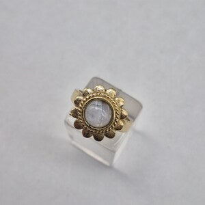 Moonstone Brass Adjustable Ring for Women