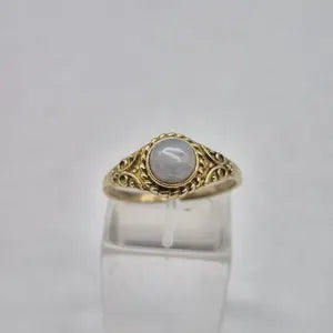 Moonstone Brass Adjustable Ring for Women