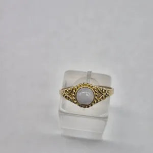 Moonstone Brass Adjustable Ring for Women