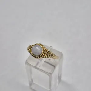 Moonstone Brass Adjustable Ring for Women