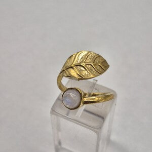 Moonstone Brass Adjustable Ring for Women