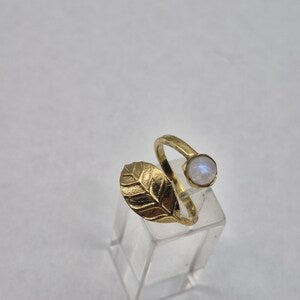 Moonstone Brass Adjustable Ring for Women