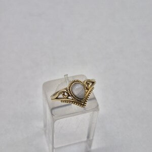 Moonstone Brass Adjustable Ring for Women