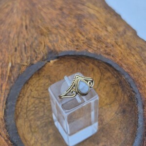 Moonstone Brass Adjustable Ring for Women