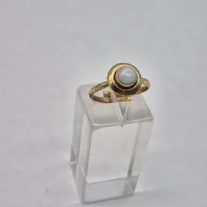Moonstone Brass Adjustable Ring for Women