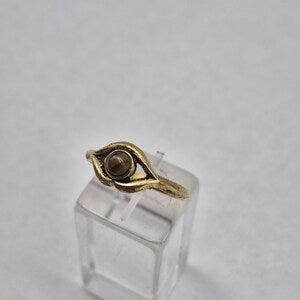 Tiger's Eye Crystal Brass Ring