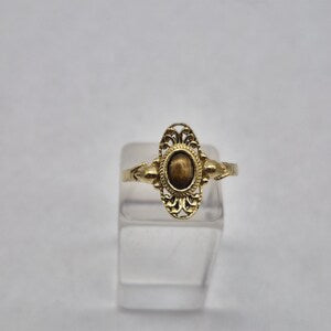 Tiger's Eye Crystal Brass Ring