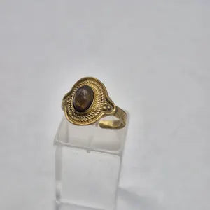 Tiger's Eye Crystal Brass Ring
