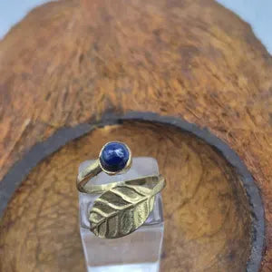 Lapis Lapis Crystal Brass Adjustable Ring for Women