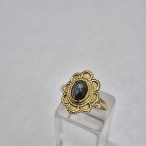 Labradorite Crystal Brass Ring