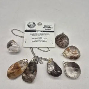 Garden Quartz Necklace – Natural Lodolite Crystal Pendant Jewelry