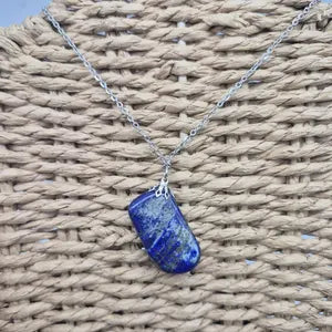 Lapis Lazuli Necklace – Natural Blue Crystal Stone Pendant